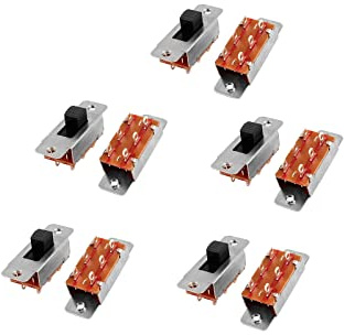 sourcing map 10Stk. 250VAC 3A 125VAC 6A DPDT Ein/Aus Mini Schiebeschalter | 6 Klemme 2 Position, DE DE