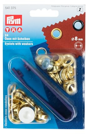 Prym 541375 Ösen mit Scheiben 8 mm gold