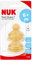 NUK First Choice Latex Teat, for a Natural Feeling When Drinking, Orthodontic Shape, Size 6 (0-6 Months) Pack of 2