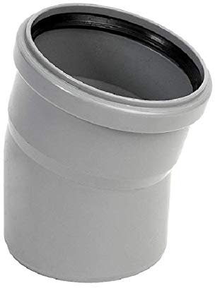 Soil Pipe 15 Degree Bend 110 mm Inlet - Push Fit - Grey - Waste
