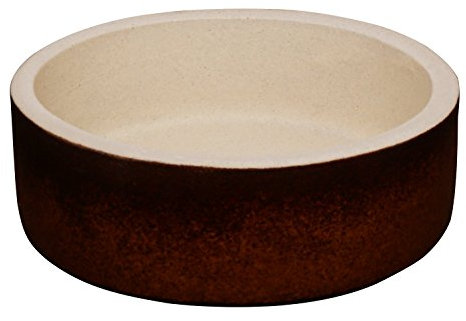 K&K Bonsaischale/Pflanzschale braun 15x5cm (Volumen: 500 ml) Outdoor geeignet Rand unglasiert aus Schwerer Steinzeug-Keramik (5 Jahre Garantie)