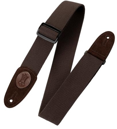 Levy's MSSC4-BRN 3 Cotton Bass Guitar Strap, Brown