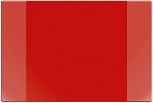 VELOFLEX - Schreibtischunterlage VELOCOLOR 40 x 60 cm Rot | Mit Kalender und seitlichen Einstecktaschen, transparenter Antireflex-Schutzfolie, rutschfest und abwischbar