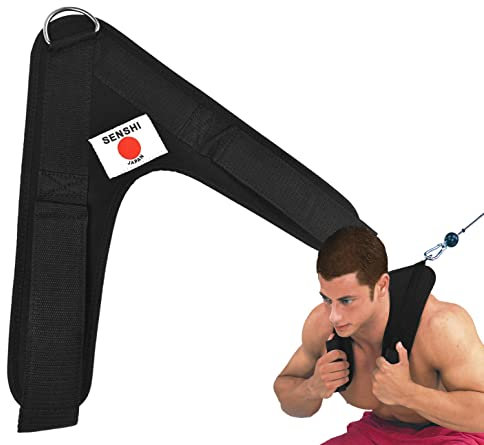 Senshi Japan Abs Cruncher Weight Lifting Cable Machine Multi Gym Kneeling Ab Crunches & Twist Attachment With Thick Padding & Steel D Ring
