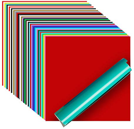 Vinylfolie Plotter, 40 PACK Permanentem Klebefolien, 30,5 x 30,5 cm iImagine Vinyl Selbstklebend Vinyl glänzend, matt und für Zeichen und Klebstoff Vinyl für Silhouette und Cameo Cutter