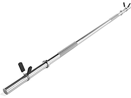 ScSPORTS® Langhantelstange - 120/140/160/180 cm, 30mm, bis 120kg, Stahl, Chrom, Stern-/Federverschluss - Langhantel, Hantelstange, Langhantel-Stange, Bankdrücken (Federverschluss (160 cm))