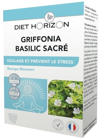 Diet horizon - Complement alimentaire Griffonia Basilic sacré - Formule Renforcée - 60 comprimés