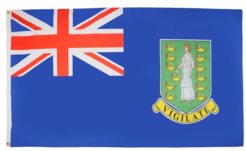 AZ FLAG Drapeau Iles Vierges britanniques 150x90 cm 2 Œillets | Usage intérieur et extérieur Drapeau décoratif anglais British Virgin Islands coutures doubles et bords renforcés