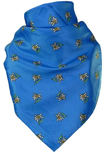 Harrys-Collection Damen Feines Tuch mit Edelweiss in vielen Farben 65 X 65 cm