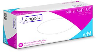 Einmalhandschuhe Nitril 65PLUS, blaue Nitrilhandschuhe, Größe M, 100-er Pack