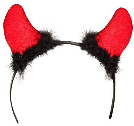 Boland 01070 - Haarreif Teufelshörner, Einheitsgröße, schwarz/rot