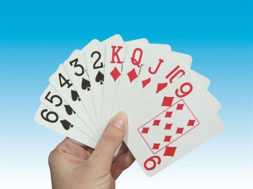 Cartes à Jouer à Grands imprimés - Dos Bleu