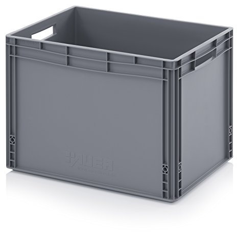 Auer Packaging Eurobehälter 60 x 40 x 42 cm, 86 Liter Eurobox große Lagerbox mit Griffen 60x40x42 Plastikbox stapelbar Lagerkiste für privat und Gewerbe