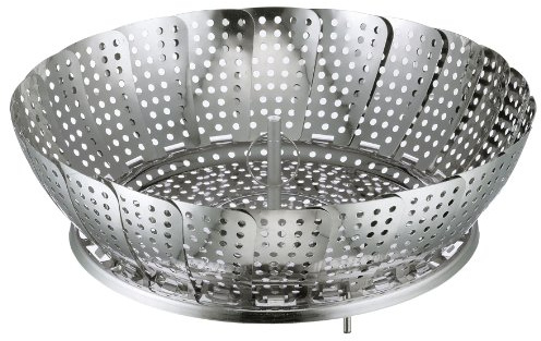 KÜCHENPROFI Dämpfeinsatz 20 cm, rostfreier Edelstahl, ausziehbarer Griff | Dampfgareinsatz aus rostfreiem Edelstahl, aufklappbare Flügel, für Töpfe ab 16 cm, fettfreies schonendes Garen
