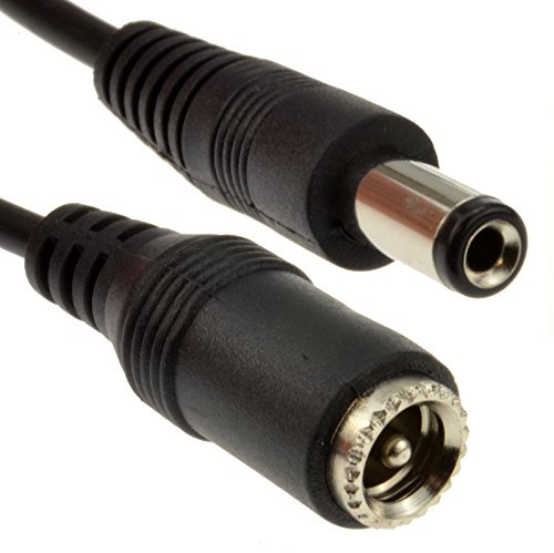 kenable DC Power Extension Cable 5.5mm x 2.1mm Male Plug to Female Socket for CCTV Security Cameras and LED Lighting 5m Black