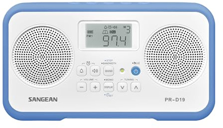 FM Stereo/AM Digital Tuning Portable Radio with Protective Bumper (Blue)