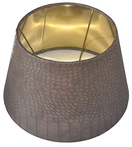 Designer Lampenschirm Kaiman Optik Leder Imitat konische Form (BRAUN 15 * 25 * 15cm)