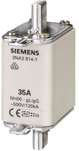 Siemens 3NA38147 NH-Sicherung Sicherungsgroeße = 00 35A 500 V/AC, 250 V/AC