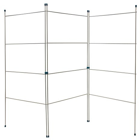 JVL Caravan Indoor/Outdoor Three Panel Folding Clothes Airer Laundry Dryer, White 3-Panel