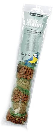 Erdtmanns Futterketten 12 x 650 g – Vogelfutter-Ketten mit Meisenknödeln & Nussbeuteln – abwechslungsreiches Ganzjahresfutter für Wildvögel – zum Aufhängen – Lange Haltbarkeit