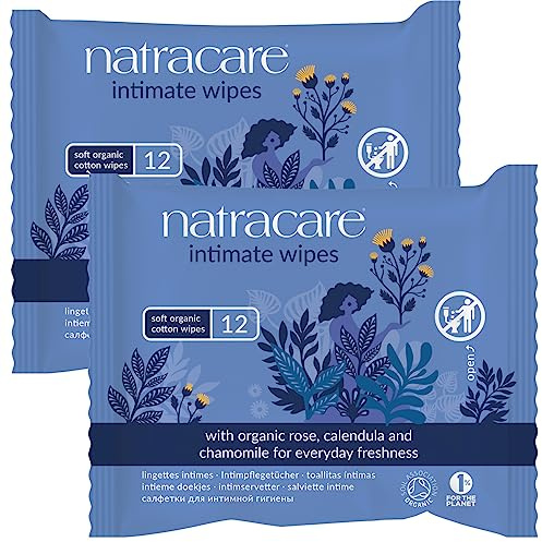 Natracare Organic Cotton Intimate Wipes x 12-2 Pack