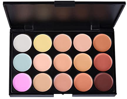 FantasyDay Professionale 15 Colori Coprenza Elevata a Lunga Tenuta Correttore Crema Concealer Palette Contouring Viso Correttori Fondotinta Camouflage Makeup Gift Set per Hide Occhiaie e Imperfezioni