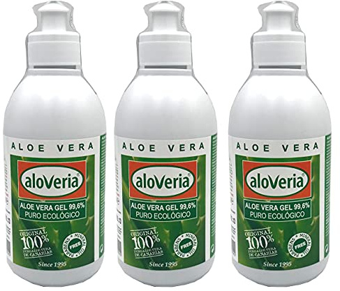 PURES ALOE GEL 99,6 % - ALOVERIA® Aloe Vera Pur, kaltgepresst aus Gran Canaria x 3