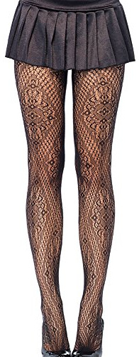 Collant Résille Noir Sexy Rosace Florentine, Noir, Taille Unique T1 à T3 (36-38-40)