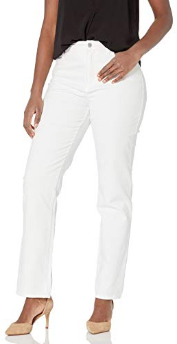 Gloria Vanderbilt Amanda Classic High Rise Tapered Jean Standard, Blanc Vintage, 44 Femme