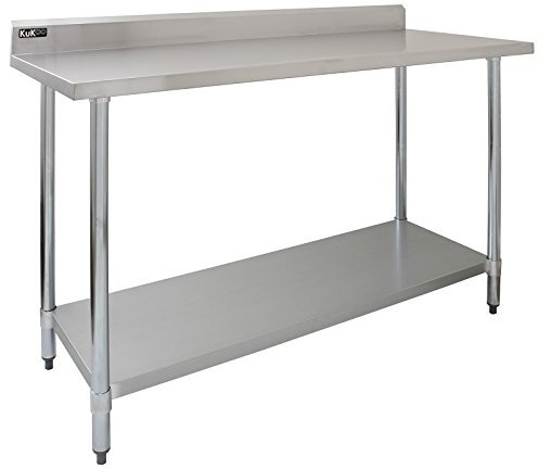 Kitchen Catering Table Heavy Duty Work Bench Food Prep Stainless Steel Top Preperation Countertop Worktable Commercial 5ft