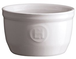 Emile Henry Eh114009 Le N°9 Set de 2 Ramequins Céramique Blanc Farine 9 X 9 X 5,5 cm