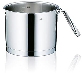 kela Milchtopf Induktion 1,75 L CAILIN, Milchkochtopf 14 cm, Edelstahl 18/10, Innenskalierung, Milchtopf mit Ausgießer, unbeschichtet