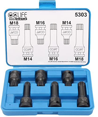 CCLIFE M14 M16 M18 Kraft XZN Bit Satz 1/2 Innen Vielzahn Nuss Steckschlüssel Schlagschrauber Bitset