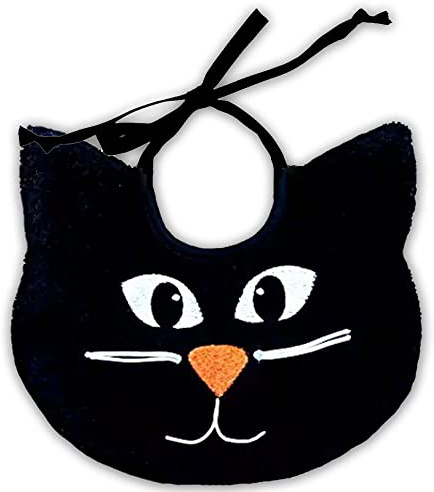 Zigozago handgjord bomullspinne med en form av svart katt – halloween – stängning: Sträng; en storlek