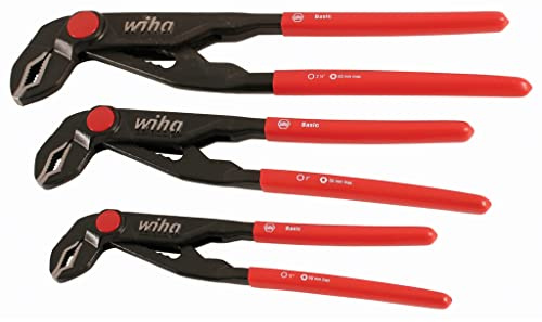Wiha 32669 Push Button Adjustable Water Pump Pliers Set, 3 Piece