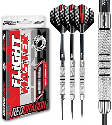 RED DRAGON Valiant: 23g Flightmaster Tungsten Darts mit Flights und Schäfte