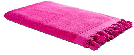 Carenesse 2 in 1 Hamamtuch 90 x 190 cm Pink I Zweiseitiges Hamam Handtuch 100% Baumwolle: Glatt & Frottier I Pestemal/Fouta saugfähig & hygienisch I Hamam Strandtuch/Saunahandtuch kompakt
