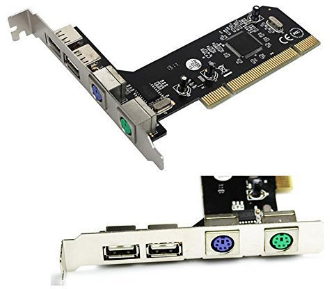 HD 100% New PCI 32bit to 2xUSB 2.0+2xPS2 PS/2 Port for PC Keyboard Mouse Combo Adapter Card