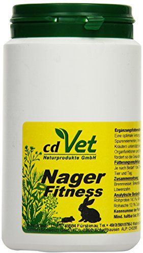 cdVet Productos naturales para roedores fitness 40 g – Conejo – Cobayas – apoya las funciones de órganos + procesos metabólicos – Base óptima + suministro de vitaminas – Complemento alimenticio –
