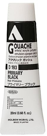 Holbein akryl gouache artister akryl polymeremulsion, 20 ml Primär svart (D193)