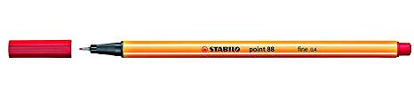 Feinschreiber STABILO point 88®, Strichstärke 0,4mm, rot, 3 Stück