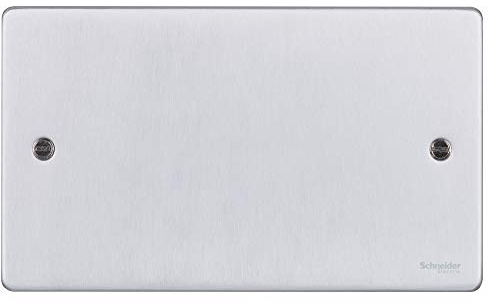 Schneider Electric GU8520BC Ultimate - Placa de cromo cepillado (2 pandillas, acabado en blanco)