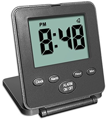 Digital Wecker - Alarmuhr - Ideal Reisewecker - Wecker Digital mit Schlummer- und Alarmfunktion - einfache Bedienung – 12/24 Stunden - Schwarz - USA SEIT ÜBER 3 Jahren