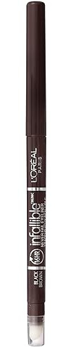 L'Oreal Paris Makeup Infallible Never Fail Original Mechanical Pencil Eyeliner with Built in Sharpener, Black Brown, 0.008 oz., 1 Count