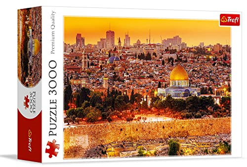 Trefl - Puzzle 3000 Teile, Die Dächer von Jerusalem, Israel, großes Puzzle | Rot, DIY, kreative Unterhaltung, klassisches Puzzle, ab 15 Jahren