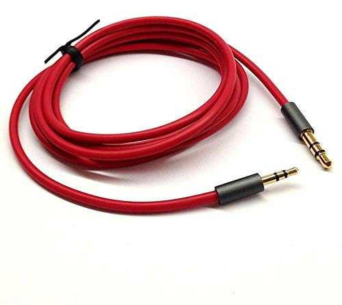 KetDirect Red 1.5ft Gold Plated Design 3.5mm Male to 2.5mm Male Car Auxiliary Audio cable Cord headphone connect cable for Apple, Android Smartphone, Tablet and MP3 Player