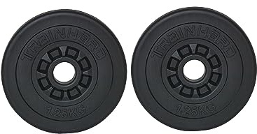 TrainHard® Hantelscheiben 2er Sets hochwertige Kunststoff Zement 30mm Bohrung Gewichte Auswahl: 2x2,5kg / 2x5kg / 2x10kg / 2x15kg