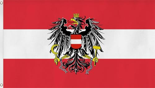 Fahne mit Messingösen XXL Länder Flagge 90 x 150, 150 x 250 oder 300 x 500 cm wählbar Österreich 150 x 250