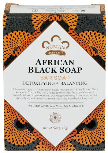 Nubian Soap African Black Soap with Oats, aloe e vitamina E 140 g