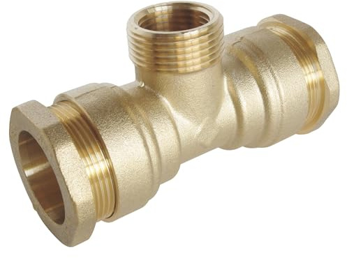 SOMATHERM FOR YOU - T-Stück Messing Außengewinde in der Mitte für PE-Rohr D20 - M15/21 - Einwegtechnologie für die Montage, die eine korrekte Montage des Anschlusses gewährleistet.